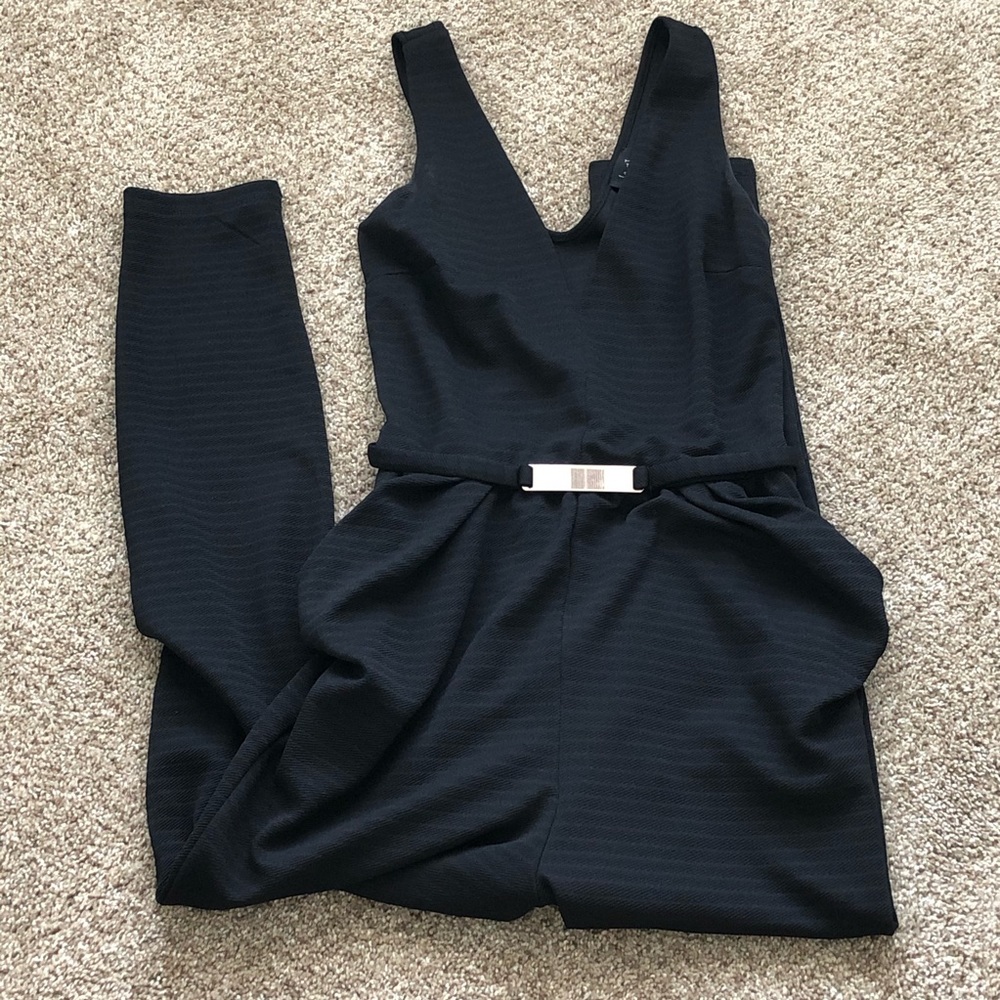 Jumpsuit with attached belt